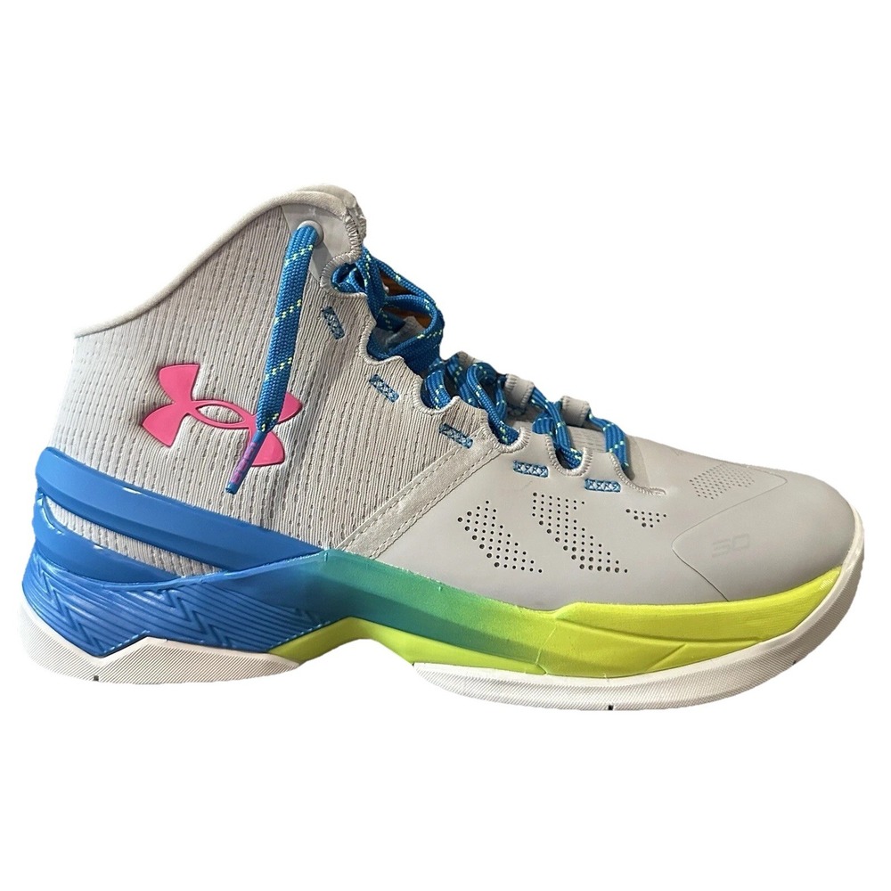 Under Armour Curry 2 Retro "Splash Party" Gray Multicolor GS Size 7Y 3026305-100